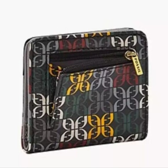FOSSIL Women's Madison Leather Bifold Small ID Wallet Pockets Multicolor NWT - Picture 3 of 5